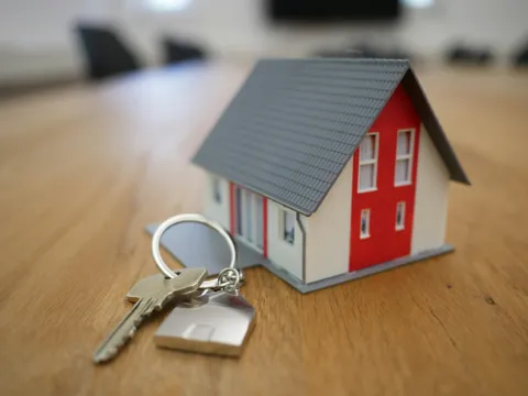 Modern apartment with location pin overlay